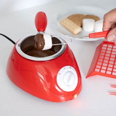 Menkind Treat Factory Chocolate Fondue Set Fun Red Melter With Moulds Red Menkind Treat Factory Chocolate Fondue Set Fun Red Melter With Moulds Red