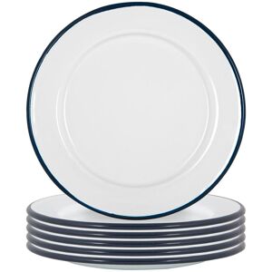 Argon Tableware White Enamel Side Plates 20cm Pack of 6