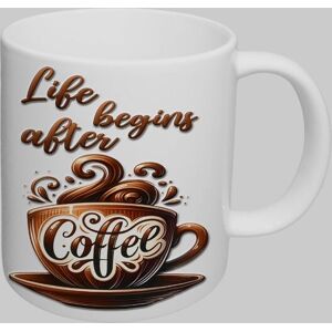 Simply Stunning Mugs Handcrafted Ceramic Coffee Mug 'Life Begins After Coffee' in White White Simply Stunning Mugs Handcrafted Ceramic Coffee Mug 'Life Begins After Coffee' in White White