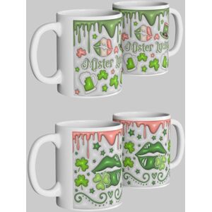 Simply Stunning Mugs St. Patrick's Day Mug Set - Mister Lucky & Shamrock Kiss - Perfect Gift in White White Simply Stunning Mugs St. Patrick's Day Mug Set - Mister Lucky & Shamrock Kiss - Perfect Gift in White White