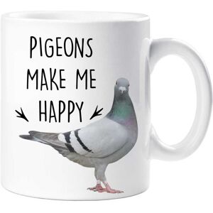 60 SECOND MAKEOVER Pigeons Make Me Happy Mug in White White 60 SECOND MAKEOVER Pigeons Make Me Happy Mug in White White