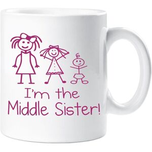 60 SECOND MAKEOVER Women's I'm The Middle Sister Mug in White White 60 SECOND MAKEOVER Women's I'm The Middle Sister Mug in White White