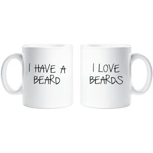 60 SECOND MAKEOVER Couples I Have a Beard I Love Beards Mug Set in White White 60 SECOND MAKEOVER Couples I Have a Beard I Love Beards Mug Set in White White