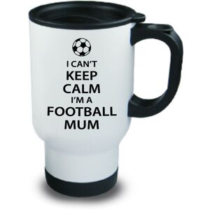 60 SECOND MAKEOVER Women's I Can't Keep Calm I'm a Football Mum Metal Travel Mug in White White 60 SECOND MAKEOVER Women's I Can't Keep Calm I'm a Football Mum Metal Travel Mug in White White