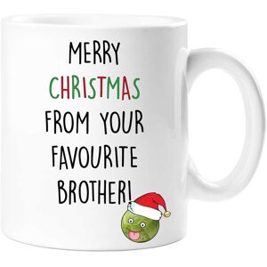 60 SECOND MAKEOVER Merry Christmas From Your Favourite Brother Mug in White White 60 SECOND MAKEOVER Merry Christmas From Your Favourite Brother Mug in White White