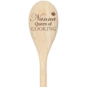 60 SECOND MAKEOVER Nanna Queen Of Cooking Spoon Funny Wooden Spoon in Beige Beige 60 SECOND MAKEOVER Nanna Queen Of Cooking Spoon Funny Wooden Spoon in Beige Beige