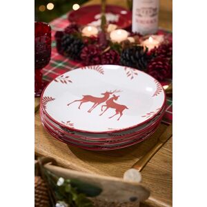 Dibor Set of 4 Cranberry Red Stag Christmas Dinner Plates Festive Table Set Dia27cm Size: 4 Pack Red 4 Pack Dibor Set of 4 Cranberry Red Stag Christmas Dinner Plates Festive Table Set Dia27cm Size: 4 Pack Red 4 Pack