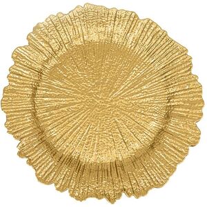 Neel Blue 33cm Charger Plates Vintage Design Glass Plates for Dinner Table Decoration in Gold Gold Neel Blue 33cm Charger Plates Vintage Design Glass Plates for Dinner Table Decoration in Gold Gold