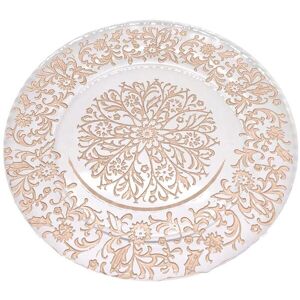 Neel Blue 33cm Charger Plates Royal Design Glass Plates for Dinner Table Decoration in Rose Gold Rose Gold Neel Blue 33cm Charger Plates Royal Design Glass Plates for Dinner Table Decoration in Rose Gold Rose Gold