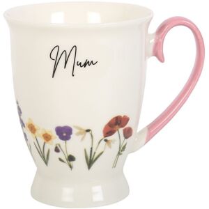 Something Different Mum Wild Flowers Pedestal Mug in White White Something Different Mum Wild Flowers Pedestal Mug in White White