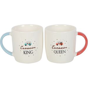 Something Different Caravan King & Caravan Queen Couple Mug Set Pack of 2 in White White Something Different Caravan King & Caravan Queen Couple Mug Set Pack of 2 in White White