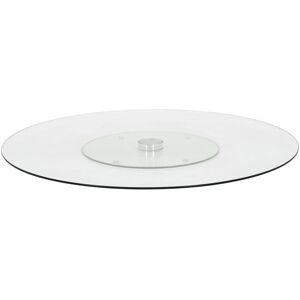 Berkfield Home Rotating Serving Plate Transparent 60 cm Tempered Glass in Black Black Berkfield Home Rotating Serving Plate Transparent 60 cm Tempered Glass in Black Black