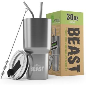 Green Steel 30oz Stainless Steel Reusable Double Insulated Coffee Tumbler Travel Mug in Silver Silver Green Steel 30oz Stainless Steel Reusable Double Insulated Coffee Tumbler Travel Mug in Silver Silver