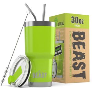 Green Steel 30oz Lime Stainless Steel Insulated Travel Mug Reusable Tumbler Lime Green Steel 30oz Lime Stainless Steel Insulated Travel Mug Reusable Tumbler Lime
