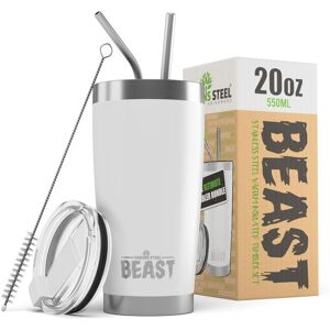 Green Steel 20oz White Stainless Steel Insulated Travel Mug Reusable Tumbler White Green Steel 20oz White Stainless Steel Insulated Travel Mug Reusable Tumbler White