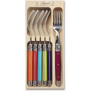 Laguiole 6 Piece Dinner Fork Set in Wooden Tray Multicolor Laguiole 6 Piece Dinner Fork Set in Wooden Tray Multicolor