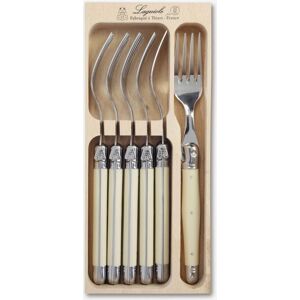 Laguiole 6 Piece Dinner Fork Set in Wooden Tray in Ivory Ivory Laguiole 6 Piece Dinner Fork Set in Wooden Tray in Ivory Ivory