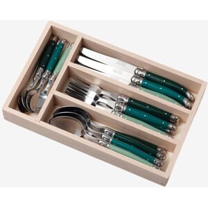 Laguiole 24 Piece Cutlery Set in Wooden Presentation Tray in Dark Green Dark Green Laguiole 24 Piece Cutlery Set in Wooden Presentation Tray in Dark Green Dark Green