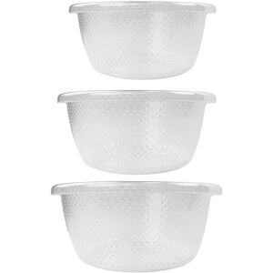 JVL Plastic Sapphire Round Salad Serving Mixing Bowls, Set of 3, 3L, 6L, 9.5L in Grey Grey JVL Plastic Sapphire Round Salad Serving Mixing Bowls, Set of 3, 3L, 6L, 9.5L in Grey Grey
