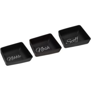 Orsina Versatile Set Of Three Mange Snack Dish, Premium Porcelain Snack Dish For Guests, Practical Snack Tray in Black Black Orsina Versatile Set Of Three Mange Snack Dish, Premium Porcelain Snack Dish For Guests, Practical Snack Tray in Black Black