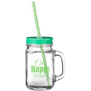Orsina Happy Days Square Mason Jar Mug in Green Green Orsina Happy Days Square Mason Jar Mug in Green Green