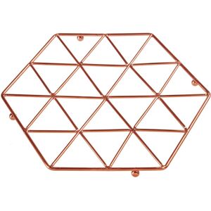 Orsina Copper Finish Trivet, Stylish Wire Trivet For Protecting Surfaces From Hot Pots & Pans, Durable Metal in Gold Gold Orsina Copper Finish Trivet, Stylish Wire Trivet For Protecting Surfaces From Hot Pots & Pans, Durable Metal in Gold Gold