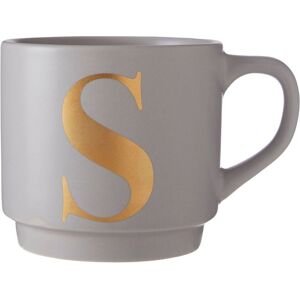 Orsina Grey S Letter Mug, Reusable Mug With Gold Etched "S" on Muted Grey Base, Ideal for Coffee, Tea, or Hot Drinks Grey Orsina Grey S Letter Mug, Reusable Mug With Gold Etched "S" on Muted Grey Base, Ideal for Coffee, Tea, or Hot Drinks Grey