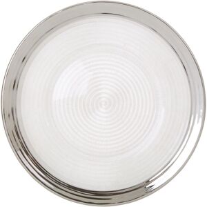 Orsina Ida 27cm Embossed Dinner Plate With Silver Rim in Clear Clear Orsina Ida 27cm Embossed Dinner Plate With Silver Rim in Clear Clear