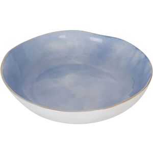 Orsina Hand-Painted Porcelain Soup Bowl, Pastel Blue Finish Bowl With Gold Plated Rim, Perfect For Dining Tables Blue Orsina Hand-Painted Porcelain Soup Bowl, Pastel Blue Finish Bowl With Gold Plated Rim, Perfect For Dining Tables Blue