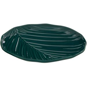 Orsina Dark Green Canape Plate, Porcelain Plate, Small Tropical Leaf Texture Serving Plate, Perfect For Appetizers Green Orsina Dark Green Canape Plate, Porcelain Plate, Small Tropical Leaf Texture Serving Plate, Perfect For Appetizers Green