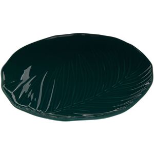 Premier Housewares Dark Green Porcelain Dish - Tropical Pattern & Glazed Ceramic Plate Premier Housewares Dark Green Porcelain Dish - Tropical Pattern & Glazed Ceramic Plate