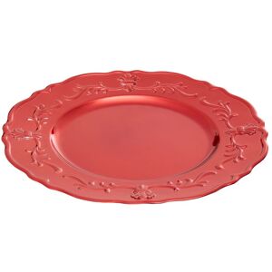 Orsina Functional Red Finish Baroque Charger Plate, Minimalist Dinner Plate, Reliable Red Finish Dinner Plate Red Orsina Functional Red Finish Baroque Charger Plate, Minimalist Dinner Plate, Reliable Red Finish Dinner Plate Red