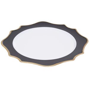 Orsina Functional Black & White Round Charger Plate, Minimalist Dinner Plate, Reliable Black & White Plate White Orsina Functional Black & White Round Charger Plate, Minimalist Dinner Plate, Reliable Black & White Plate White