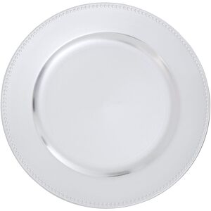 Orsina Functional Gold Finish Dotted Charger Plate, Minimalist Dinner Plate, Reliable Gold Finish Dinner Plate in Silver Silver Orsina Functional Gold Finish Dotted Charger Plate, Minimalist Dinner Plate, Reliable Gold Finish Dinner Plate in Silver Silver