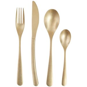 Orsina 16Pc Cutlery Set, Elegant Matte Gold Cutlery Set, Modern Stainless Steel Cutlery Set with Curved Handles Gold Orsina 16Pc Cutlery Set, Elegant Matte Gold Cutlery Set, Modern Stainless Steel Cutlery Set with Curved Handles Gold
