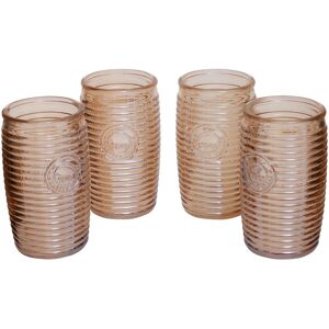 Orsina Set of 4 Grey Ribbed Glass Tumblers, Stylish Set of 4 Glasses, Ribbed Glassware Set, Grey Drinking Glasses in Gold Gold Orsina Set of 4 Grey Ribbed Glass Tumblers, Stylish Set of 4 Glasses, Ribbed Glassware Set, Grey Drinking Glasses in Gold Gold