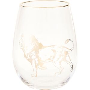 Orsina Comfortable Grip Gold Lion Curved Tumbler, Versatile Tumbler For Parties, Easy Sipping Restaurant Tumbler in Clear Clear Orsina Comfortable Grip Gold Lion Curved Tumbler, Versatile Tumbler For Parties, Easy Sipping Restaurant Tumbler in Clear Clear