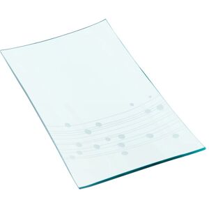 Orsina Etched Line Dot Etched Line Large Glass Plate in Clear Clear Orsina Etched Line Dot Etched Line Large Glass Plate in Clear Clear