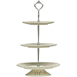 Orsina 3 Tier Ceramic Cake Plate With Lace Detailing, Cream Cake Dish For Serving Treats, Porcelain Cake Stand Cream Orsina 3 Tier Ceramic Cake Plate With Lace Detailing, Cream Cake Dish For Serving Treats, Porcelain Cake Stand Cream