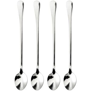 Orsina Set of Four Latte & Sundae Spoons, Elegant Stainless Steel Long-Handled Spoons, Ideal for Desserts in Silver Silver Orsina Set of Four Latte & Sundae Spoons, Elegant Stainless Steel Long-Handled Spoons, Ideal for Desserts in Silver Silver