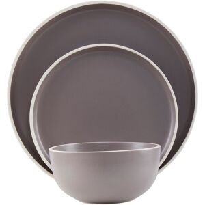 Orsina Premier Twelve Piece Brown Stoneware Dinner Set, Modern Dinnerware Sets For Dining, Mid century dining set Brown Orsina Premier Twelve Piece Brown Stoneware Dinner Set, Modern Dinnerware Sets For Dining, Mid century dining set Brown