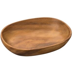 Orsina Acacia Wood Oval Serving Dish, Handcrafted Natural Wooden Bowl For Serving Snacks & Salads in Brown Brown Orsina Acacia Wood Oval Serving Dish, Handcrafted Natural Wooden Bowl For Serving Snacks & Salads in Brown Brown