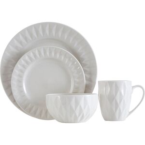 Orsina 16Pc Embossed White Porcelain Dinner Set, 16Pc Dinner Set, Embossed Dinner Set, White Ceramic Dinner Set White Orsina 16Pc Embossed White Porcelain Dinner Set, 16Pc Dinner Set, Embossed Dinner Set, White Ceramic Dinner Set White