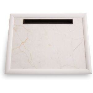 Orsina Cushioned Base Black Marble Lap Tray with Ipad Holder Stylish Tray For Bedroom, Raised Rim Kitchen Tray in White White Orsina Cushioned Base Black Marble Lap Tray with Ipad Holder Stylish Tray For Bedroom, Raised Rim Kitchen Tray in White White