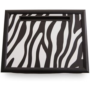 Orsina Stylish Mono Zebra Lap Tray With Ipad Holder, Cushioned Base Tray For Bedroom, Raised Rim Kitchen Tray in Black Black Orsina Stylish Mono Zebra Lap Tray With Ipad Holder, Cushioned Base Tray For Bedroom, Raised Rim Kitchen Tray in Black Black