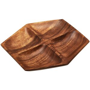 Orsina Functional Acacia Large Four Section Serving Dish, Hand Carved Serving Platter, Hexagonal Centrepiece Dish in Natural Natural Orsina Functional Acacia Large Four Section Serving Dish, Hand Carved Serving Platter, Hexagonal Centrepiece Dish in Natural Natural