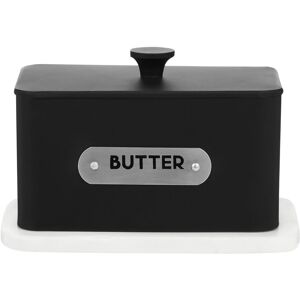 Orsina Rectangular Butter Dish, Metal Build Covered Butter Dish With Lid, Elegant Design Butter Dish For Kitchen in Black Black Orsina Rectangular Butter Dish, Metal Build Covered Butter Dish With Lid, Elegant Design Butter Dish For Kitchen in Black Black