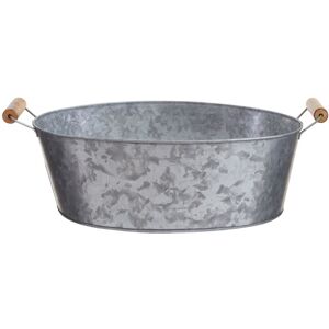 Orsina Drummond Large Boat Shape Galvanised Steel Tray in Silver Silver Orsina Drummond Large Boat Shape Galvanised Steel Tray in Silver Silver