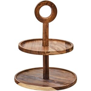 Orsina Kora Sheesham Wood Two Tier Cake Stand in Brown Brown Orsina Kora Sheesham Wood Two Tier Cake Stand in Brown Brown