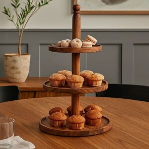 Orsina Kora Sheesham Wood Three Tier Cake Stand in Brown Brown Orsina Kora Sheesham Wood Three Tier Cake Stand in Brown Brown